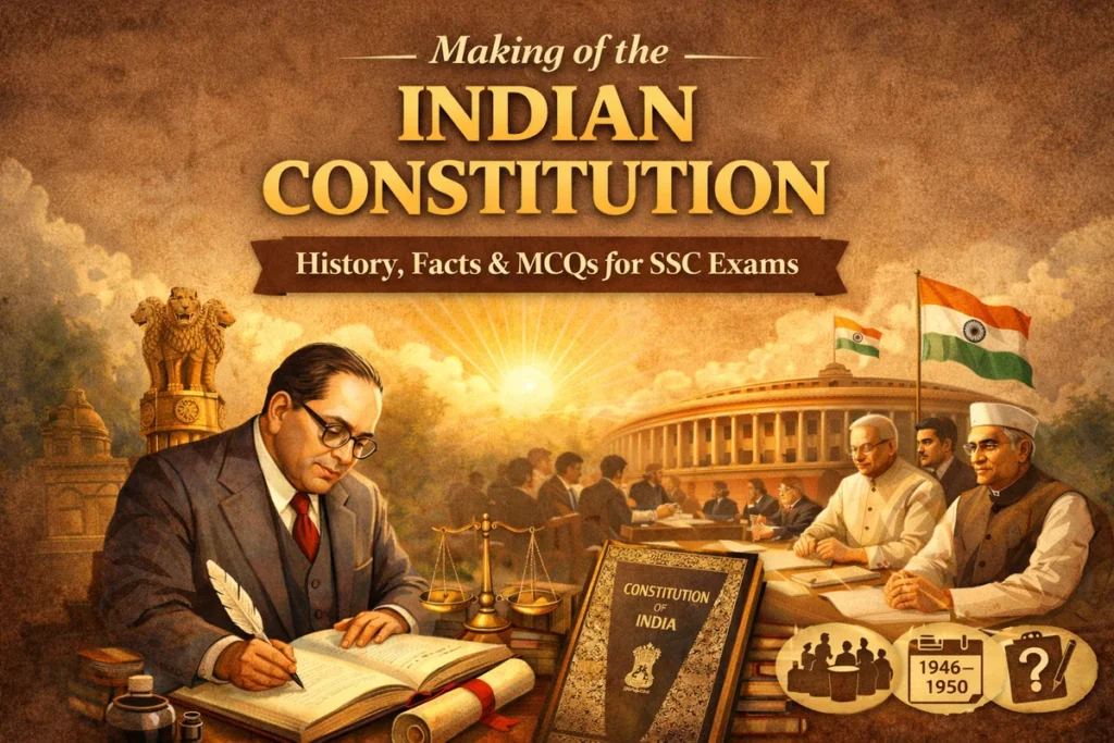 Making of the Indian Constitution for SSC – Notes, Timeline & MCQs making of indian constitution for ssc
