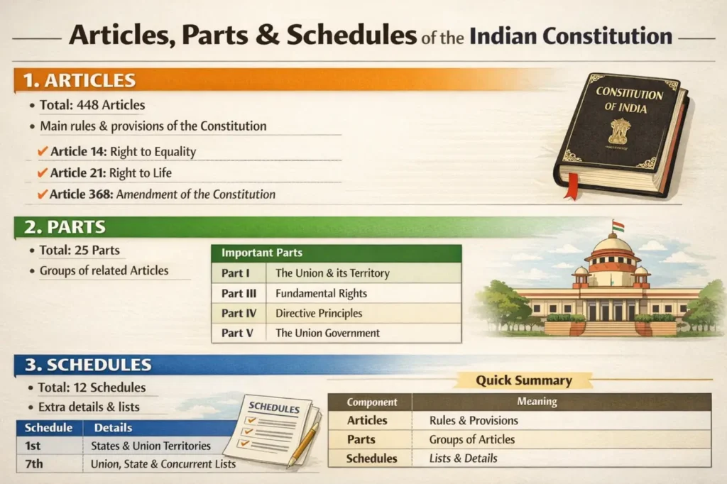 longest written constitution in the world indian constitution articles parts schedules chart